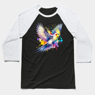 Watercolor Flying Cockatoo Baseball T-Shirt